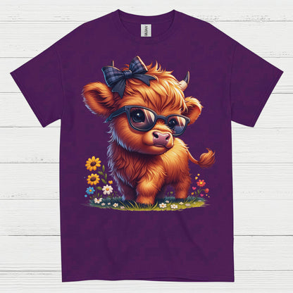 Cute Highland Cow Sunglasses T Shirt