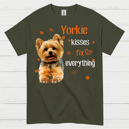 Yorkie Kisses Fix Everything Dog T Shirt