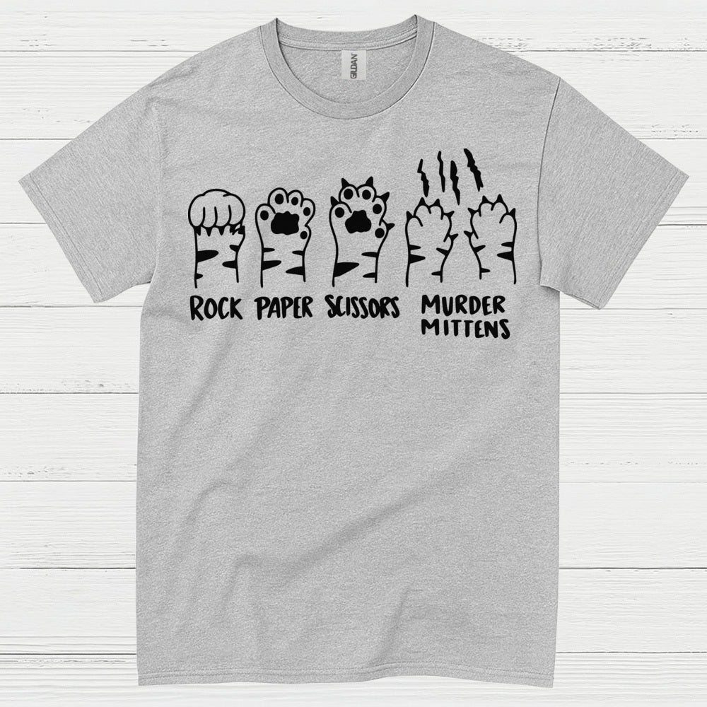 Rock Paper Scissors Cat Humor T Shirt