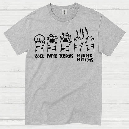 Rock Paper Scissors Cat Humor T Shirt