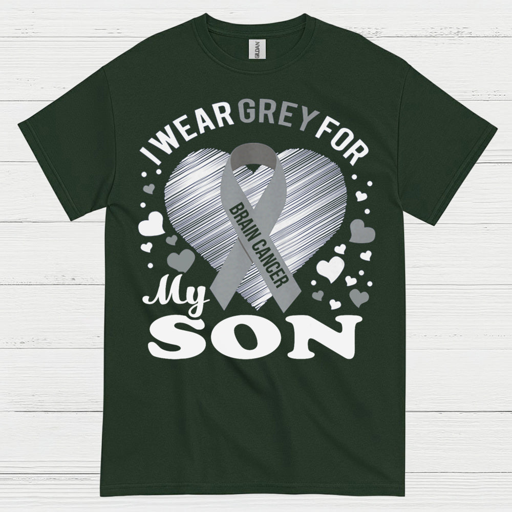 I Wear Grey For My Son Brain Cancer T Shirt