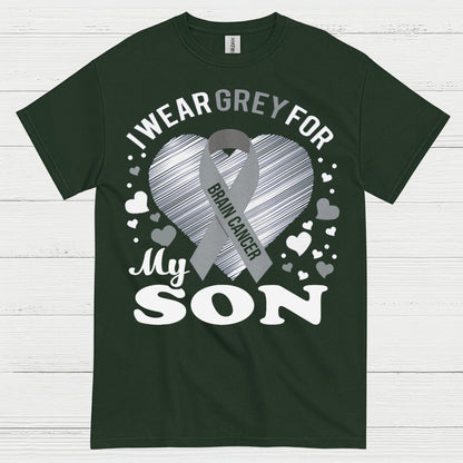 I Wear Grey For My Son Brain Cancer T Shirt