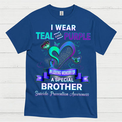 I Wear Teal Purple Brother Memory T Shirt