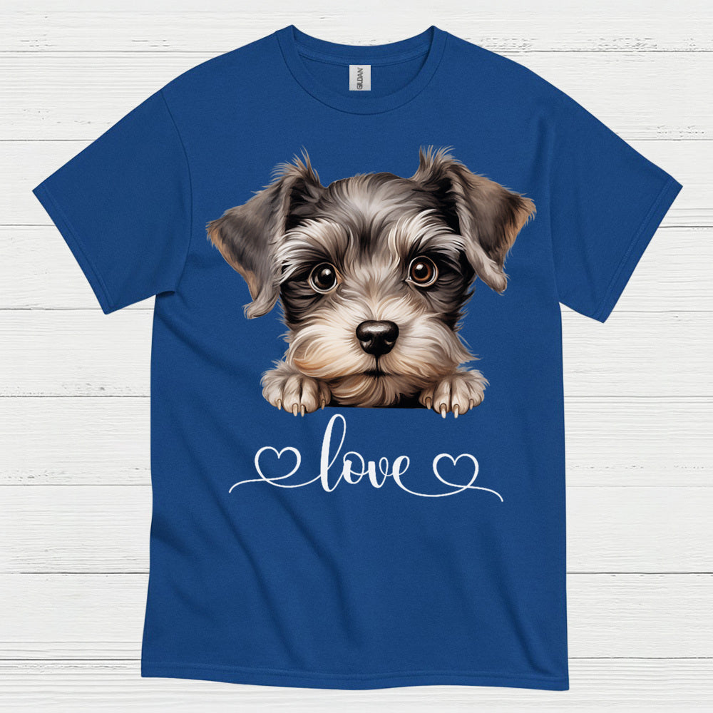 Cute Schnauzer Love Heart T Shirt
