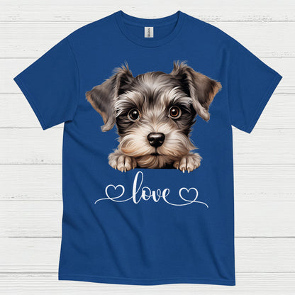 Cute Schnauzer Love Heart T Shirt