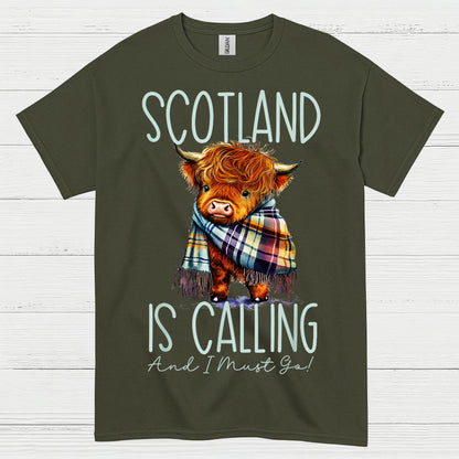 Scotland Is Calling Highland Cow T Shirt
