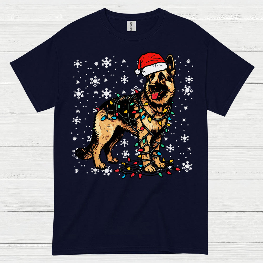 German Shepherd Christmas Lights T Shirt