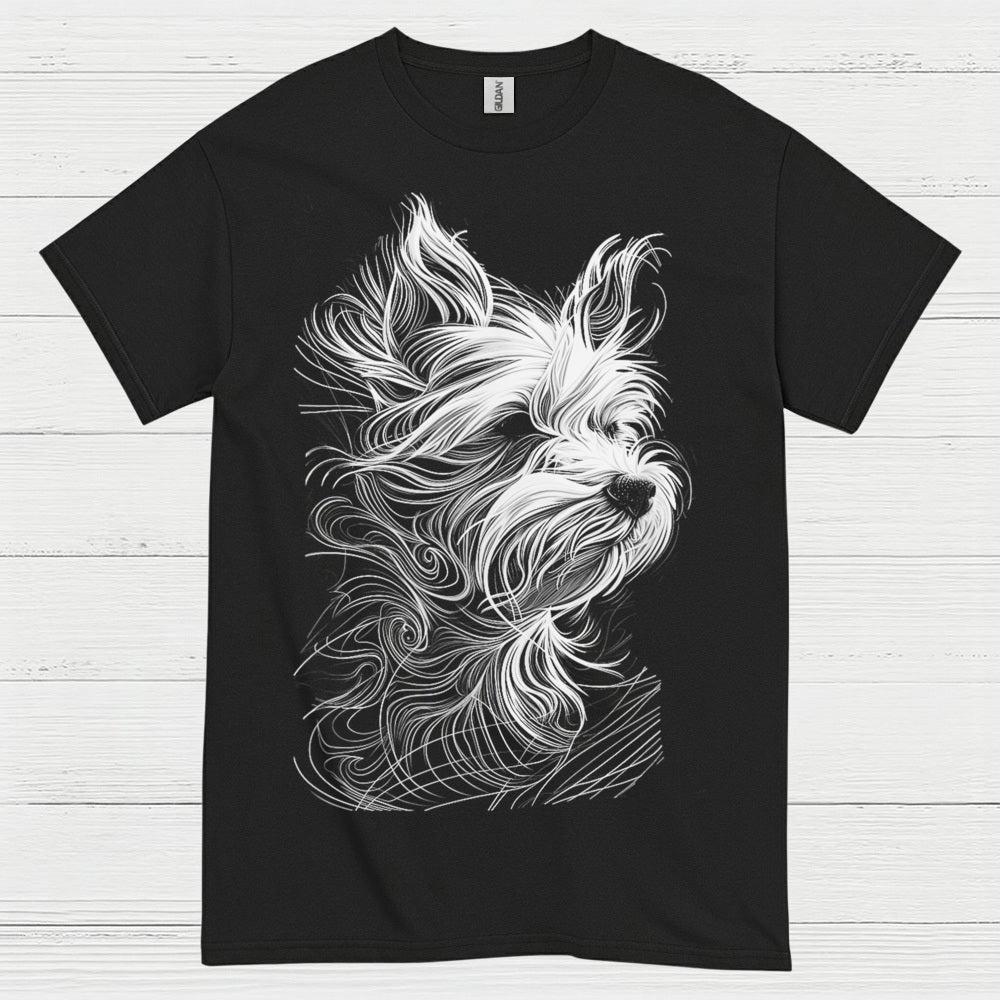 Artistic Dog Line Portrait T Shirt