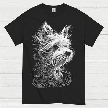 Artistic Dog Line Portrait T Shirt