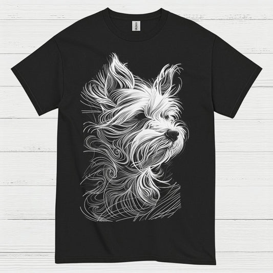Artistic Dog Line Portrait T Shirt