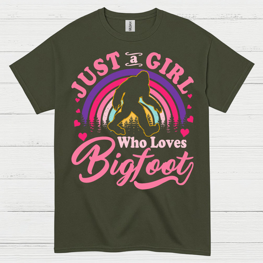 Just A Girl Who Loves Bigfoot T Shirt