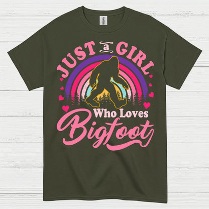 Just A Girl Who Loves Bigfoot T Shirt