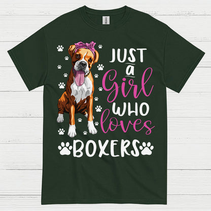 Just A Girl Loves Boxers T Shirt