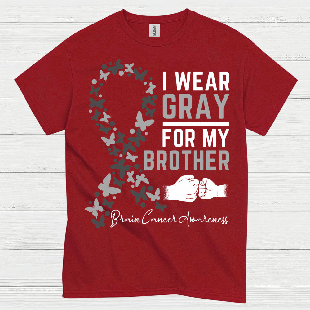 I Wear Gray For My Brother Brain Cancer T Shirt