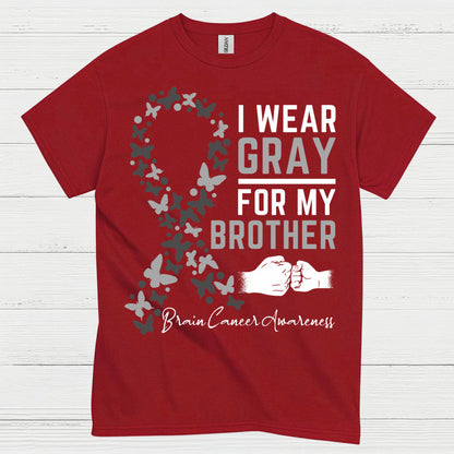 I Wear Gray For My Brother Brain Cancer T Shirt