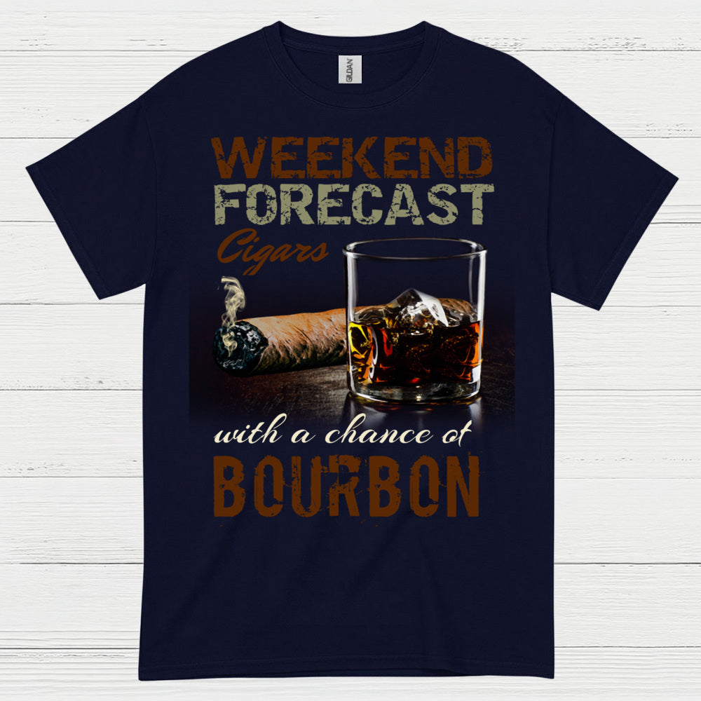 Weekend Forecast Cigars And Bourbon T Shirt