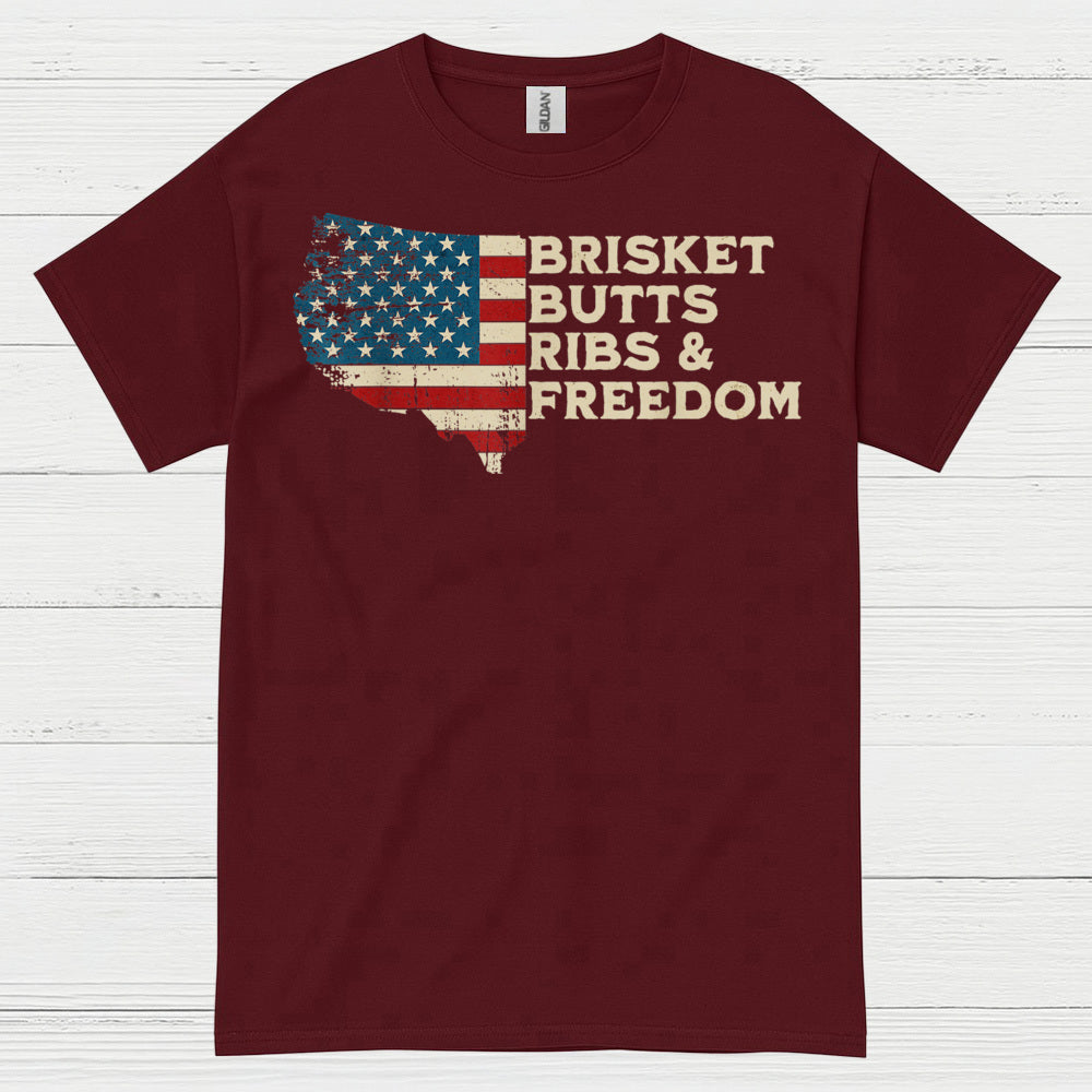 Brisket Butts Ribs And Freedom BBQ T Shirt