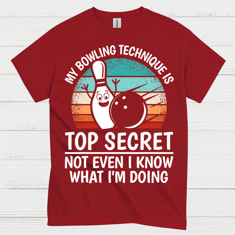 Top Secret Bowling Vintage Funny T Shirt