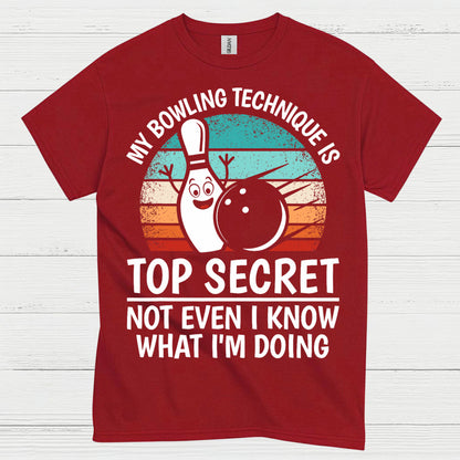 Top Secret Bowling Vintage Funny T Shirt