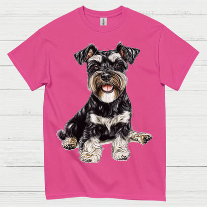 Cute Miniature Schnauzer Sitting Dog T Shirt