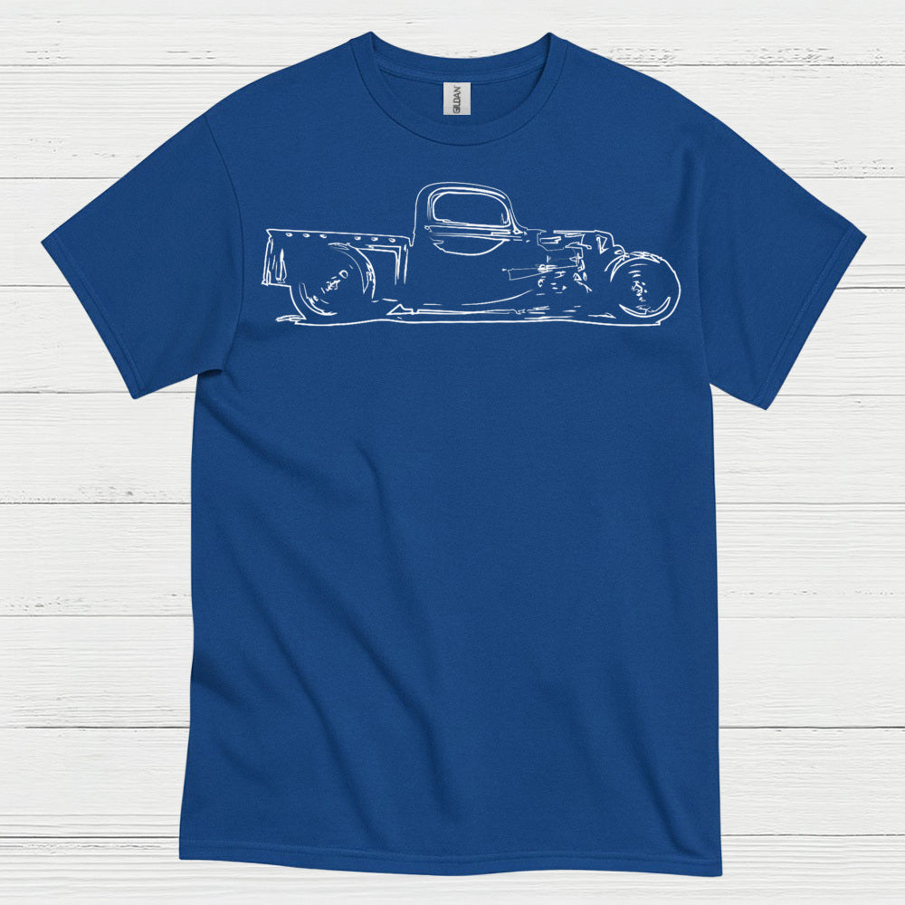 Minimal Hot Rod Line Art T Shirt