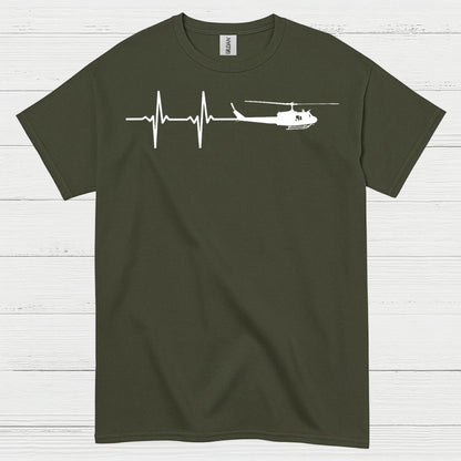 Helicopter Heartbeat Aviation T Shirt