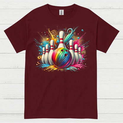 Color Splash Bowling Graphic T Shirt