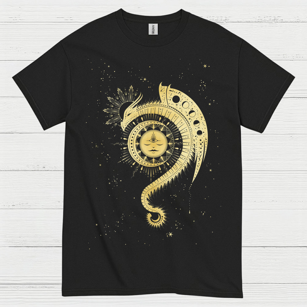 Golden Cosmic Dragon T Shirt