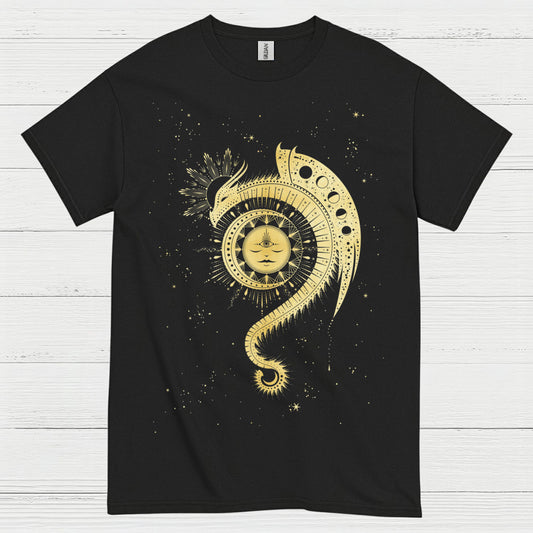 Golden Cosmic Dragon T Shirt