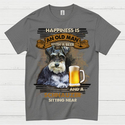 Happiness Is Schnauzer And Beer Funny T Shirt