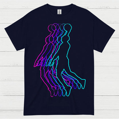 Retro Neon Basketball Player T Shirt