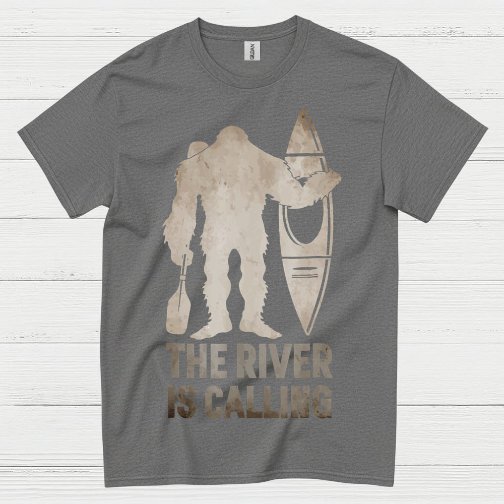 The River Is Calling Bigfoot Kayak T Shirt
