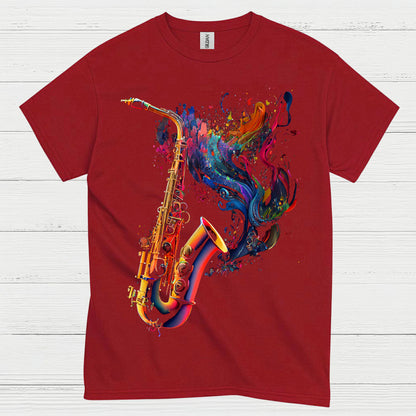 Colorful Saxophone Music Art T Shirt