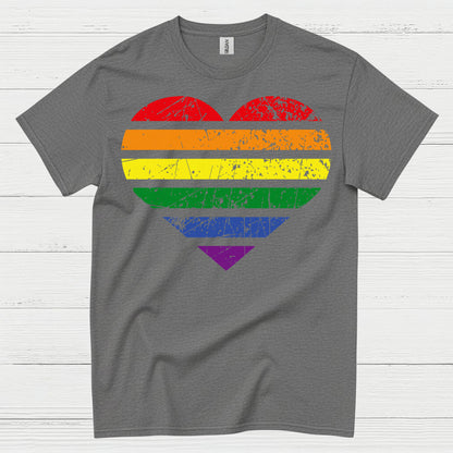 Vintage Rainbow Heart Pride T Shirt