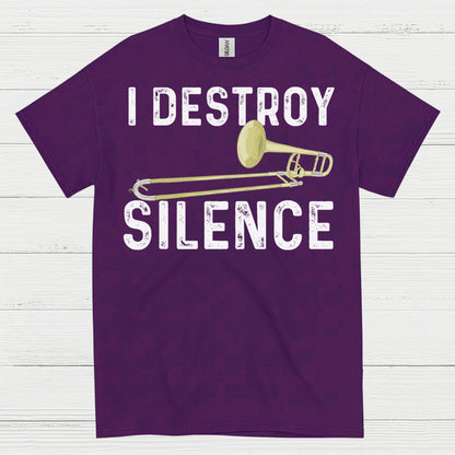 Destroy Silence Trombone T Shirt