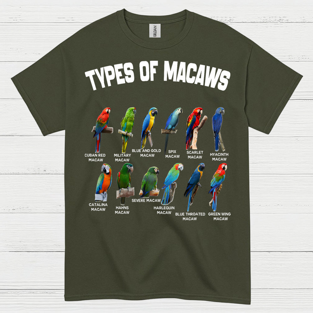 Types Of Macaws Educational T Shirt