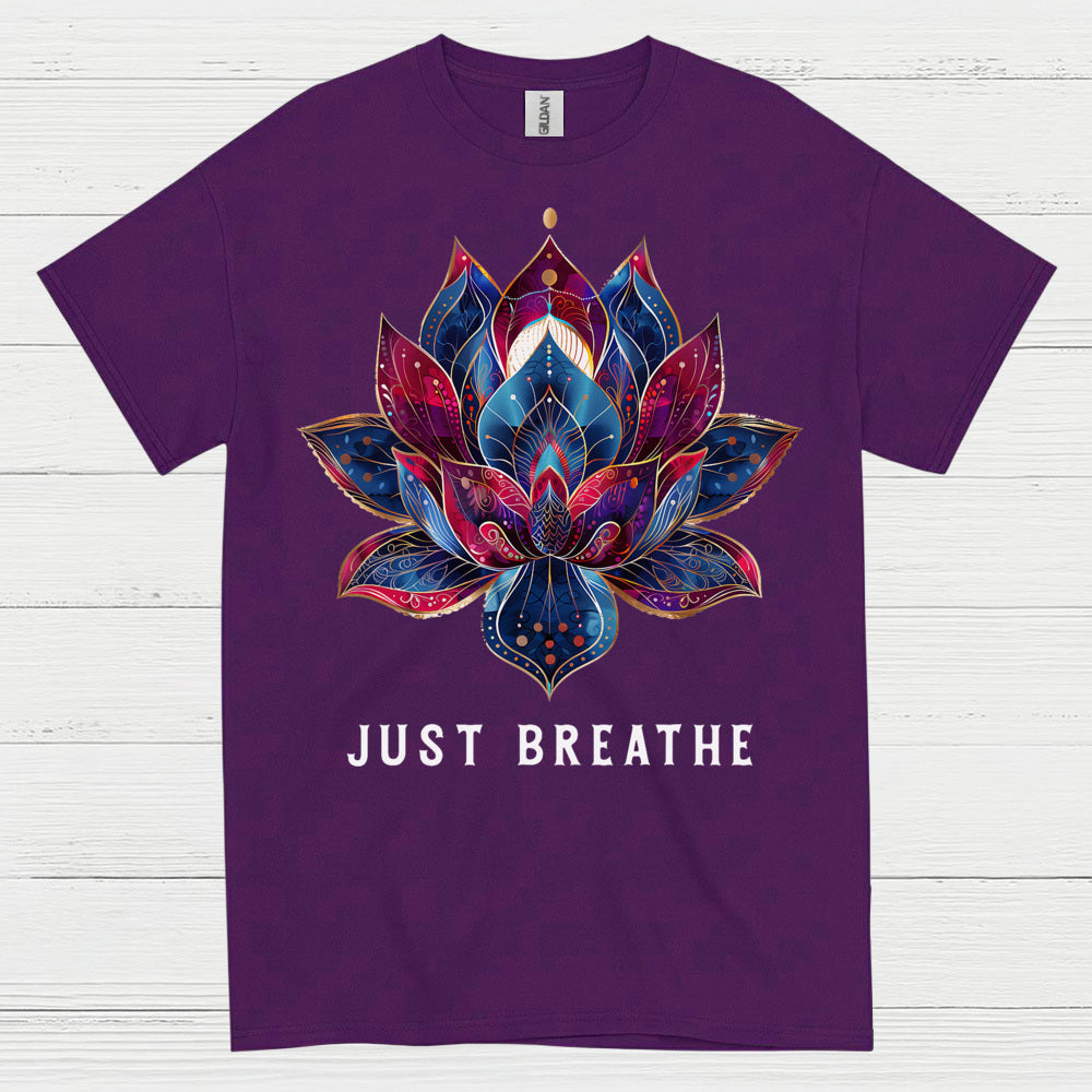 Just Breathe Lotus Yoga T Shirt