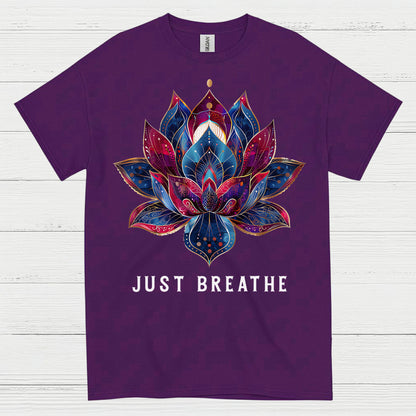 Just Breathe Lotus Yoga T Shirt