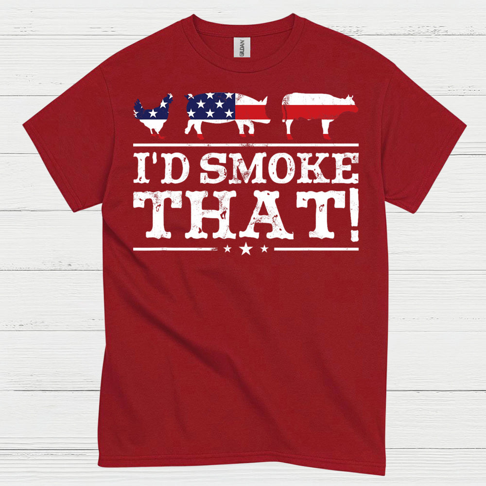 Id Smoke That Patriotic BBQ Grilling T Shirt