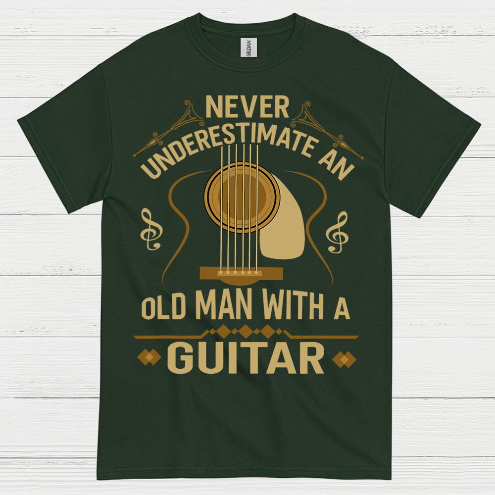 Never Underestimate An Old Man With A Guitar T Shirt
