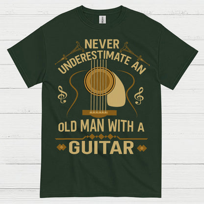 Never Underestimate An Old Man With A Guitar T Shirt