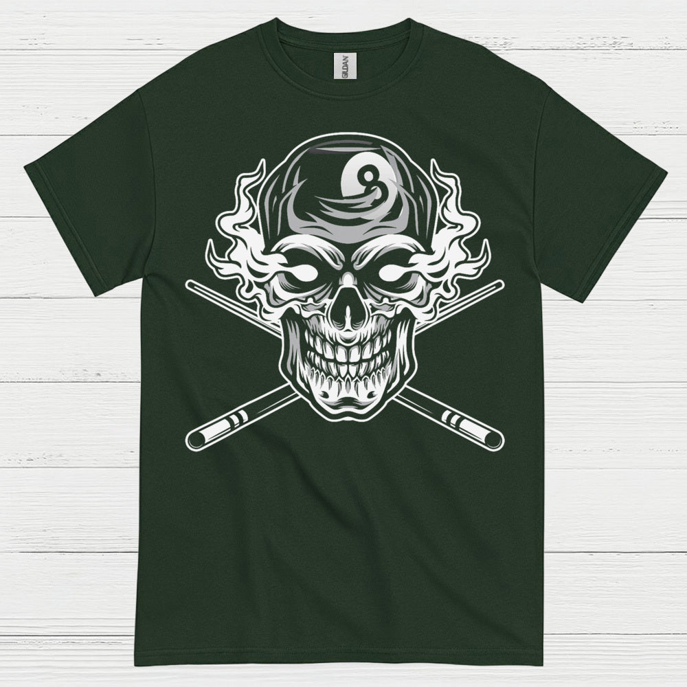 Skull 8 Ball Pool Player T Shirt