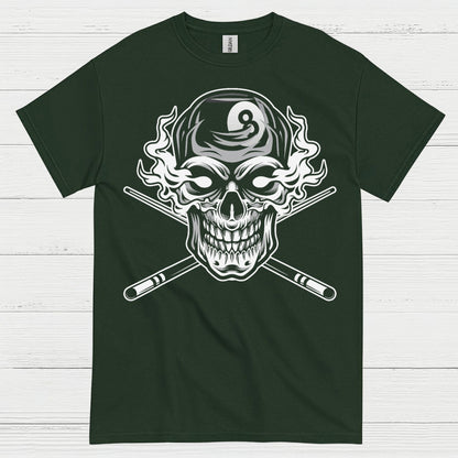 Skull 8 Ball Pool Player T Shirt