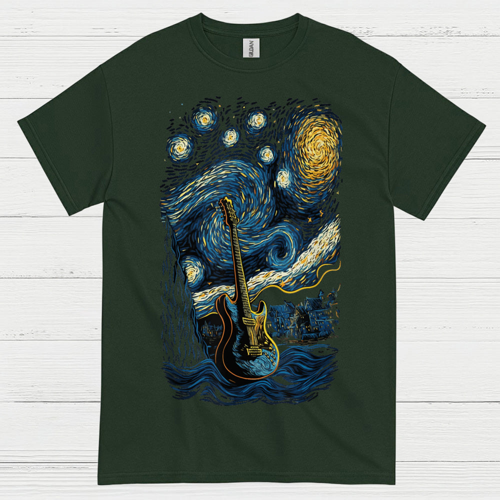 Starry Night Guitar T Shirt