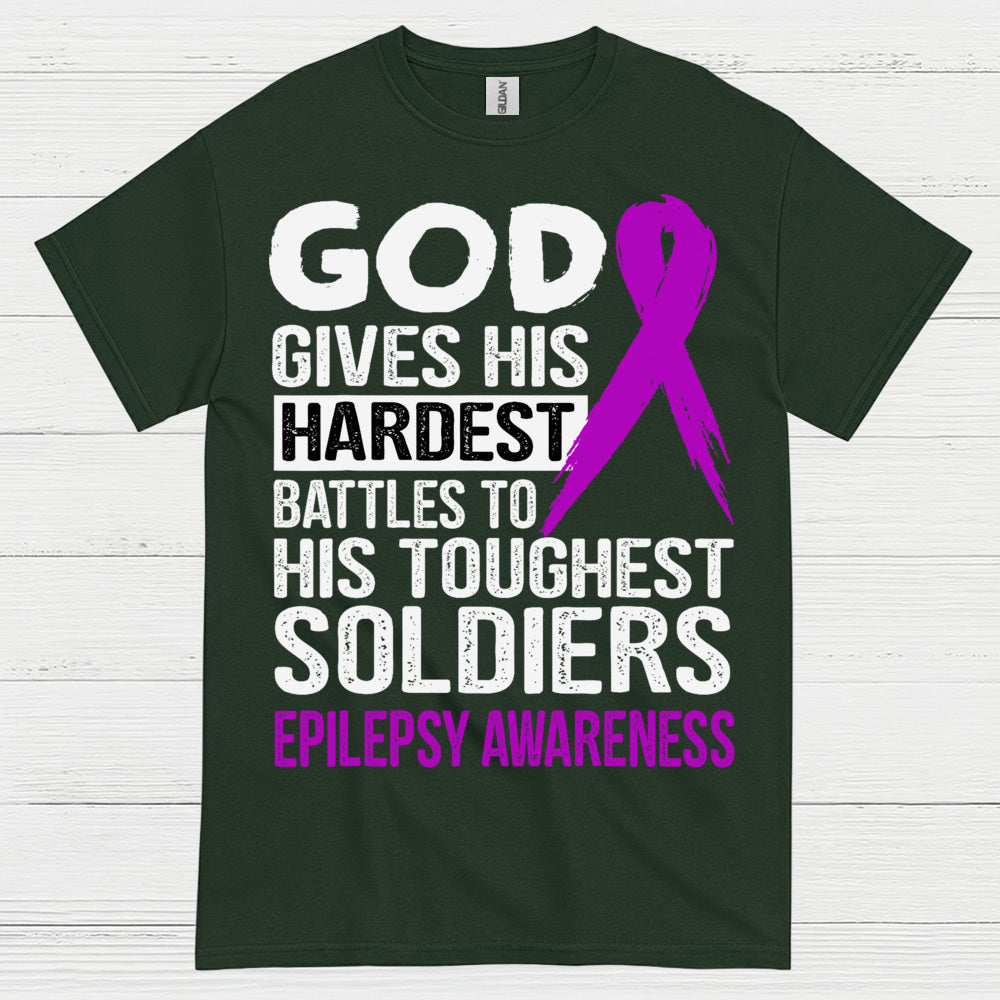 God Gives Toughest Soldiers Epilepsy T Shirt
