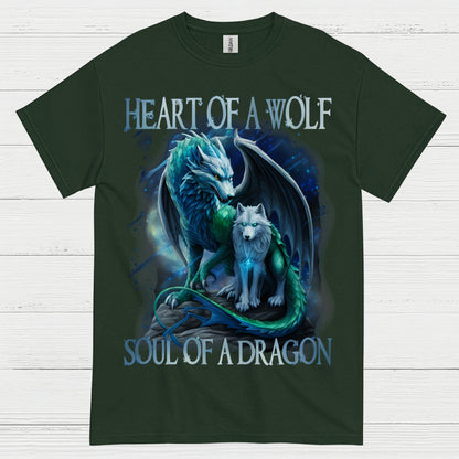 Heart Of A Wolf Soul Of A Dragon T Shirt