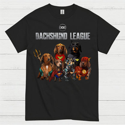 Dachshund League Superhero Team T Shirt