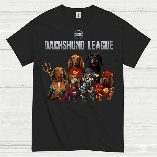 Dachshund League Superhero Team T Shirt