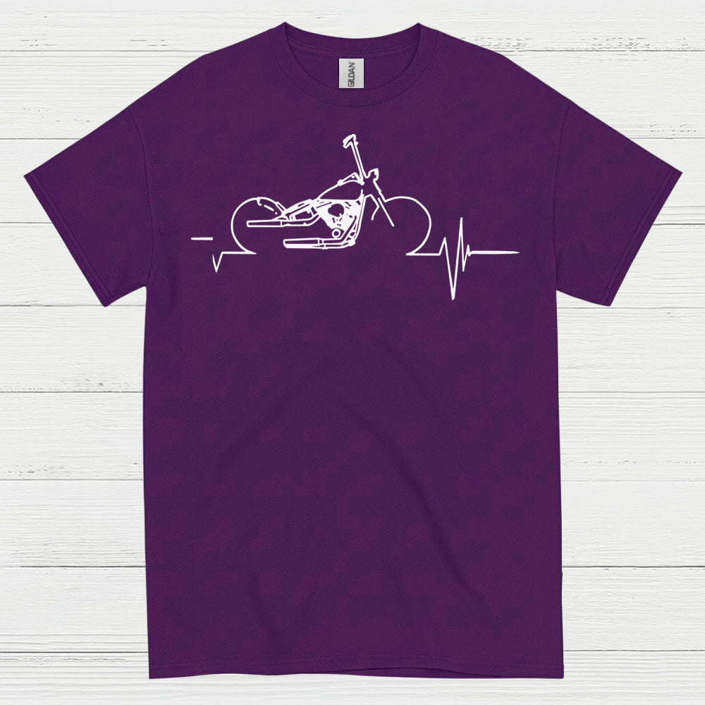 Motorcycle Heartbeat Line Art T Shirt
