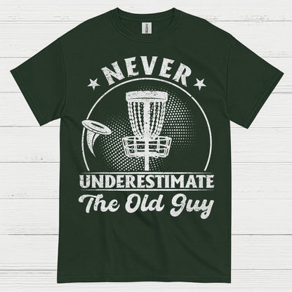 Never Underestimate The Old Guy Disc Golf T Shirt